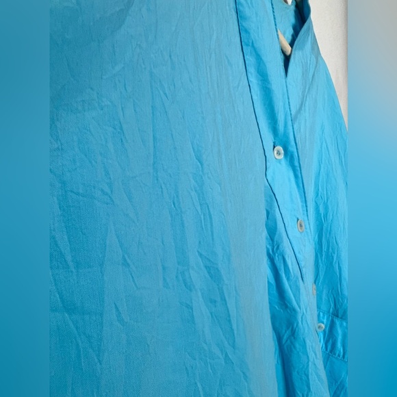 Blanque Button Top Womens 2 Large/XL  Designer Boxy Oversized Blue - Picture 6 of 7